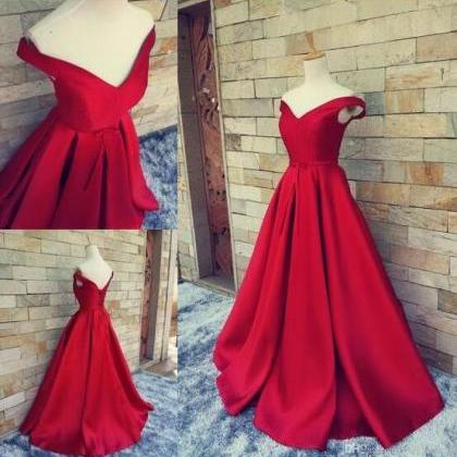 Cap Sleeve Pretty Wine Red Long Prom Dress, Ball..