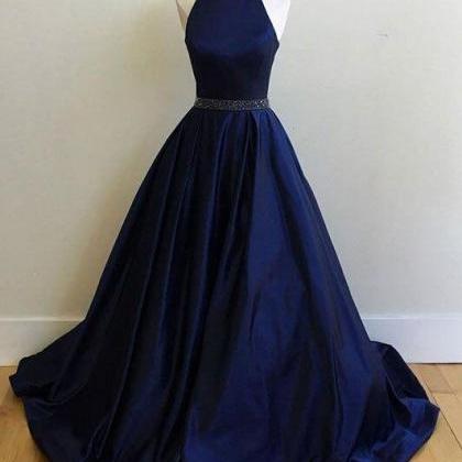 Charming Navy Blue Prom Dress,sexy Prom Dress,..