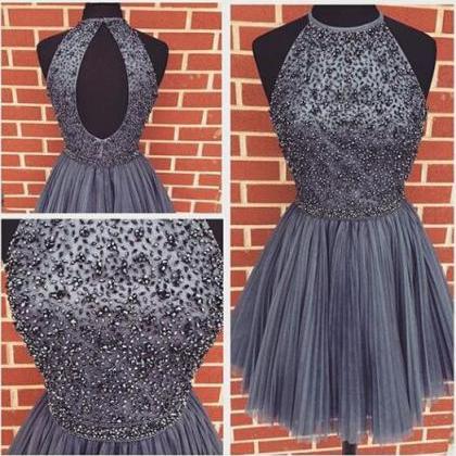 Real Made Backless Short Prom Dresses, Sexy..