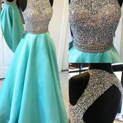 Charming O-neck Prom Dress, Backless Prom..