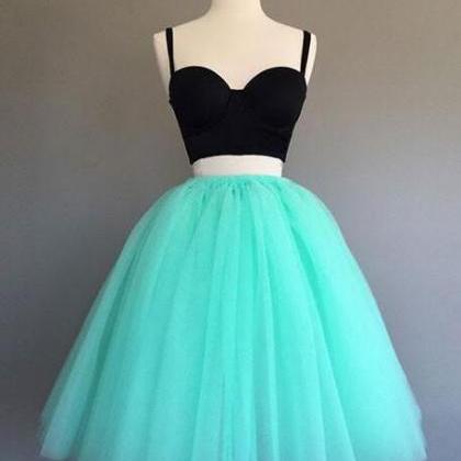 Sweetheart Cute Two Pieces Short Prom Dress,mint..