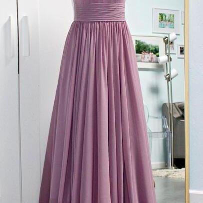 Simple Halter Chiffon Bridemsaid Dress,light Long..