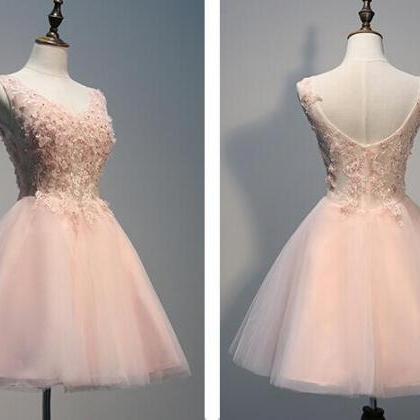 Charming Lace Homecoming Dress,tulle Homecoming..
