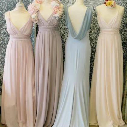 Beauty Floor-length Bridesmaid Dresses, Spaghetti..