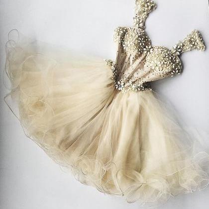 Tulle Beading Homecoming Dress,sexy Organza..