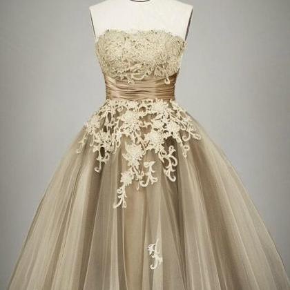Charming Tulle Homecoming Dress,appliques..