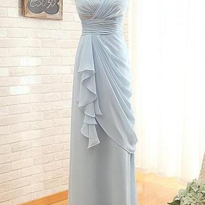 Sleeveless Long Chiffon Bridemsaid Dress,long..