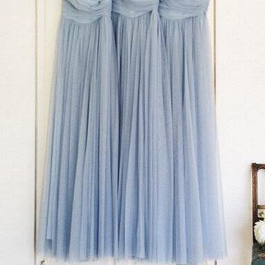 Ligh Blue Floor Length Prom Dresses,elegant..