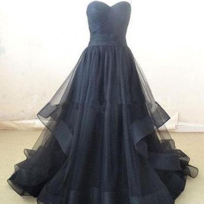 Elegant Black Prom Dress, Prom Dress,tulle..