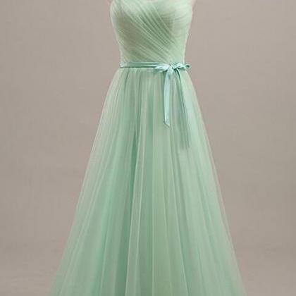 Light Green Long Bridesmaid Dress,tulle Prom..