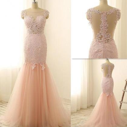 Tulle Lace Prom Dress, Mermaid Prom..