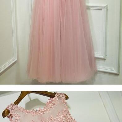 Sleeveless Prom Dress,sexy Long Prom Dress,pink..