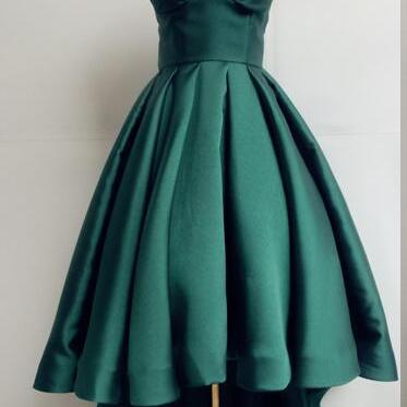 Beauty Dark Green High Low Prom Dress,sexy Party..