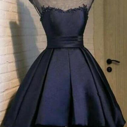 Sexy Illusion Neckline High Homecoming Dress,stain..