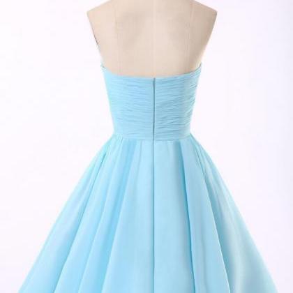 Blue Prom Dress, Chiffon Beading Homecoming Dress,..