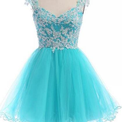 Gorgeous Baby Blue Lace Homecoming Dress, Prom..