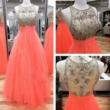 Beaded Prom Dresses,a-line Prom Dresses,tulle Prom..