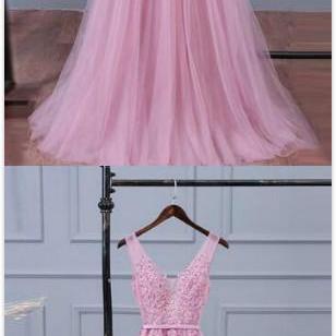 V Neck Lace Prom Dress, Prom Dress,fashion A Line..