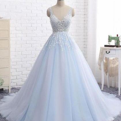 Elegant Ball Gown Prom Dress,v-neck Prom..