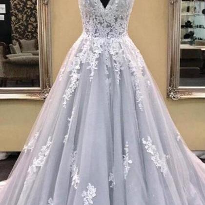 Elegant Lace Wedding Dress,a-line V-neck Wedding..