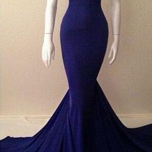 Royal Blue Evening Gown ,mermaid Prom Gown,mermaid..
