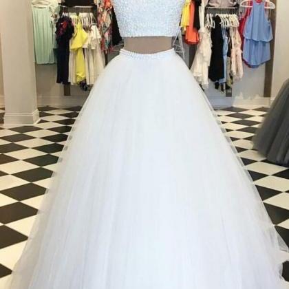 Two Pieces Tulle Prom Dress,sexy Prom Dress,sweet..
