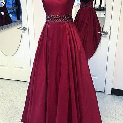 Burgundy Prom Dress,stain Prom Dress,sexy Prom..