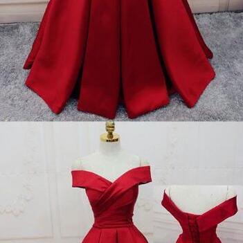 Gorgeous Red Prom Dresses, Off-the-shoulder Prom..