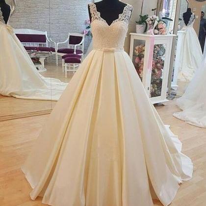 Lace Wedding Dresses, Wedding Dress,v Neckwedding..