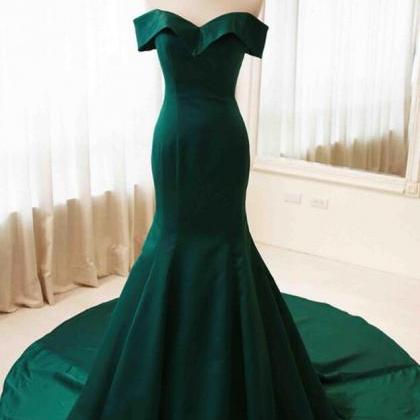 Green Satin Prom Dress,stain Prom Dress,sexy Prom..