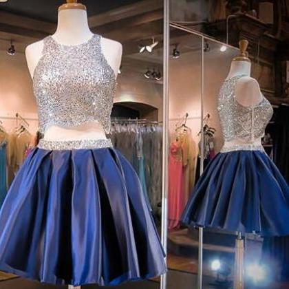 Two Piece Homecoming Dresses,beading Homecoming..