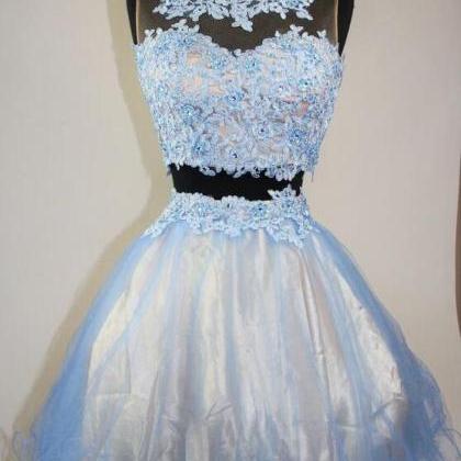 Two Pieces Classy Homecoming Dress,lace Homecoming..