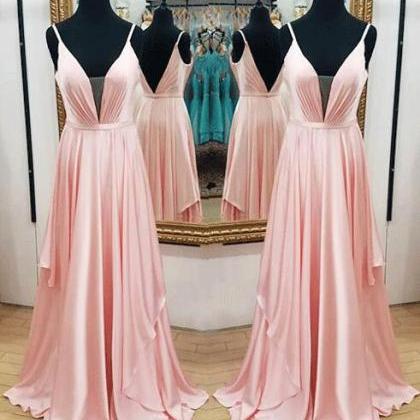 Plunging V Neck Prom Dress,simple Prom Dress,a..