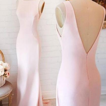Simple Pink Prom Dress,stain Prom Dress, Prom..
