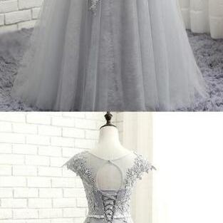 Lace Applique Prom Gowns,sexy Prom Dress, Prom..