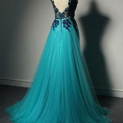 Open Back Prom Dress,tulle Prom Dress,sexy Prom..