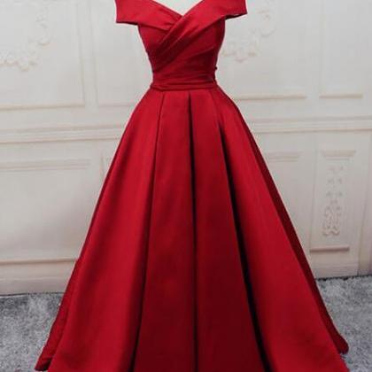 Elegant Off Shoulder Prom Dresses,red Prom..