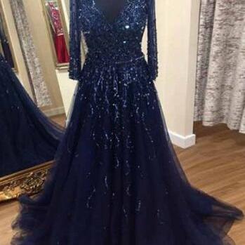 Deep V-neck Prom Dresses,tulle Prom Dress,sexy..