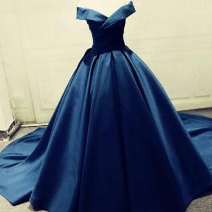 Navy Blue Prom Dress,ball Gown Prom Dresses ,sexy..