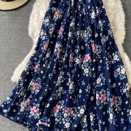 Cute Chiffon Floral Dress Fashion Dress