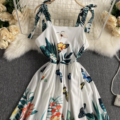 Cute A Line Floal Dress Fashion Dress