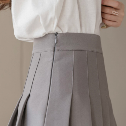 Lovely A Line Short Pleated Skirt