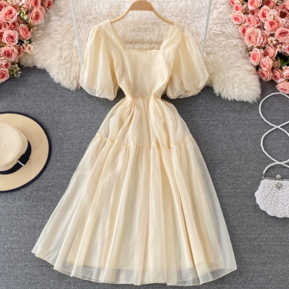 Sweet Tulle Short Dress Champagne A Line Dress