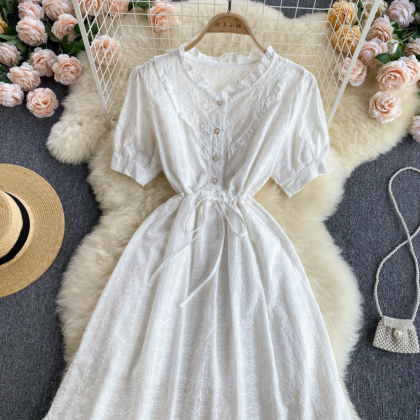 Sweet A Line White Lace Summer Dress