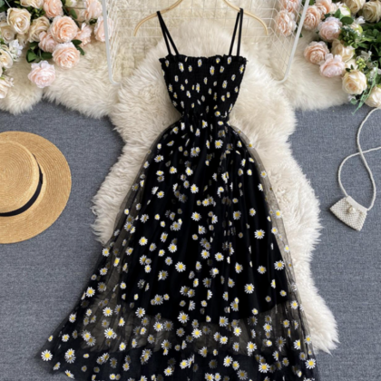 Cute A Line Tulle Floral Dress