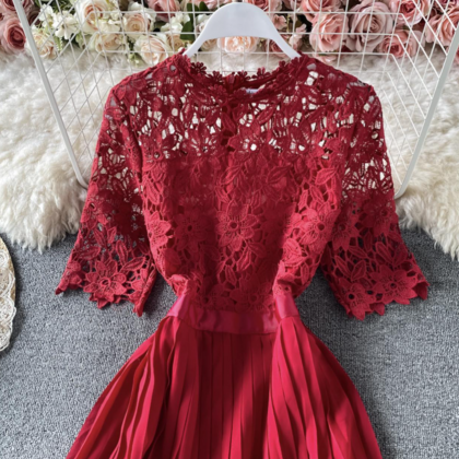 A Line Chiffon Lace Short Dress Fashion Dress