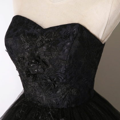 Black Lace Long Prom Dress A Line Formal Dress