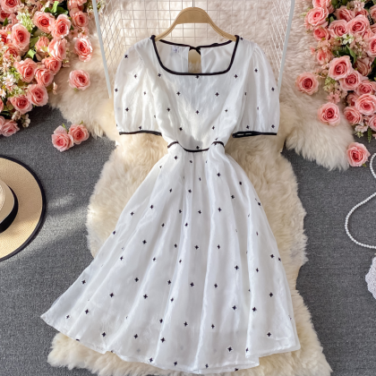 A-Line Chiffon Dress with Flower Appliqued Sunset