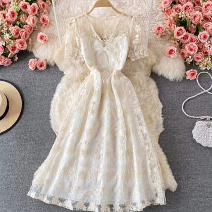 A Line Cute Lace Short Dress Fashion Dress