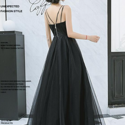 A-line V-neckline Floor Length Evening Dress,..